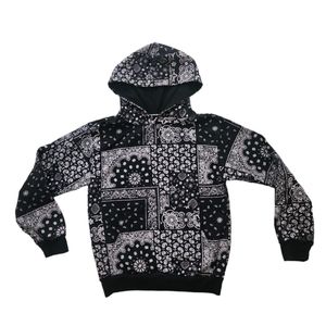 Talentless Paisley Bandana Print All over Hoodie In Black White Size Small Scott